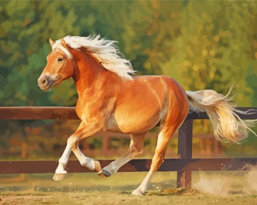 Running Haflinger Horse Diamond Painting