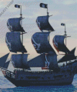 Sea Black Pearl Ship Diamond Painting