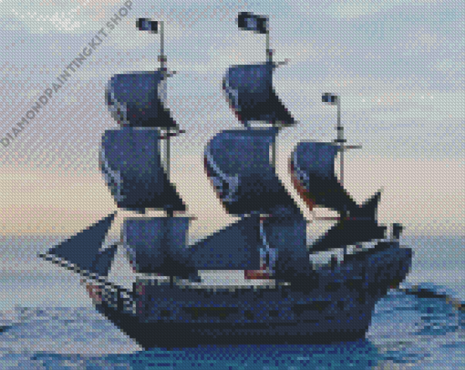 Sea Black Pearl Ship Diamond Painting