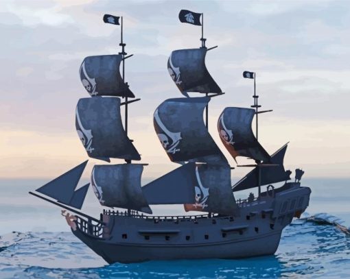 Sea Black Pearl Ship Diamond Painting