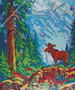 Vintage Moose Diamond Painting