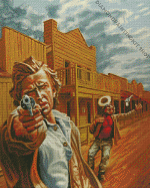 Western Gun Fight Diamond Painting