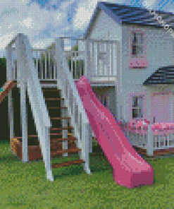 White Kids House Diamond Painting