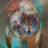 Wolf And Dream Catcher Diamond Painting