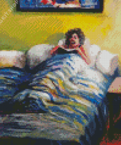 Woman Reading In Bed Diamond Painting