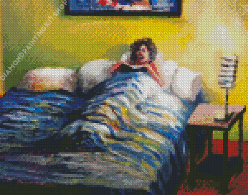 Woman Reading In Bed Diamond Painting