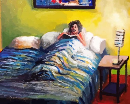 Woman Reading In Bed Diamond Painting