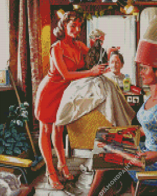 Antique Hair Salon Diamond Painting