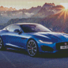 Blue Jaguar F Type Car Diamond Painting