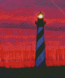 Cape Hatteras Lighthouse Sunset Diamond Painting