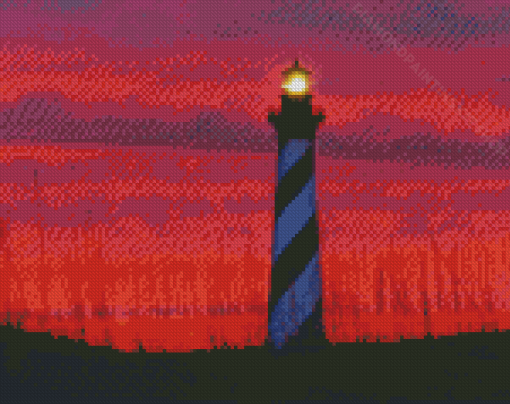 Cape Hatteras Lighthouse Sunset Diamond Painting