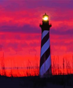 Cape Hatteras Lighthouse Sunset Diamond Painting