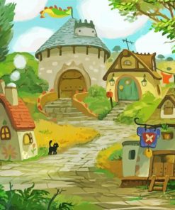 Cartoon Houses Town Diamond Painting