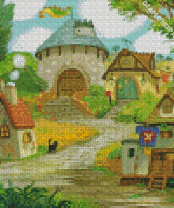 Cartoon Houses Town Diamond Painting