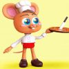 Chef Mouse With Pizza Diamond Painting