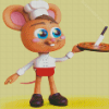 Chef Mouse With Pizza Diamond Painting