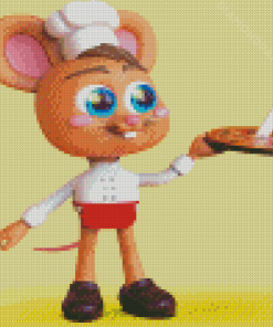 Chef Mouse With Pizza Diamond Painting