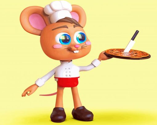 Chef Mouse With Pizza Diamond Painting