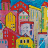 Colorful Abstract Buildings Diamond Painting