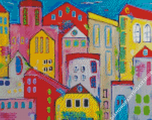 Colorful Abstract Buildings Diamond Painting