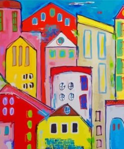 Colorful Abstract Buildings Diamond Painting