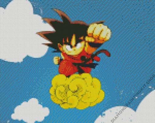 Goku And His Flying Nimbus Diamond Painting