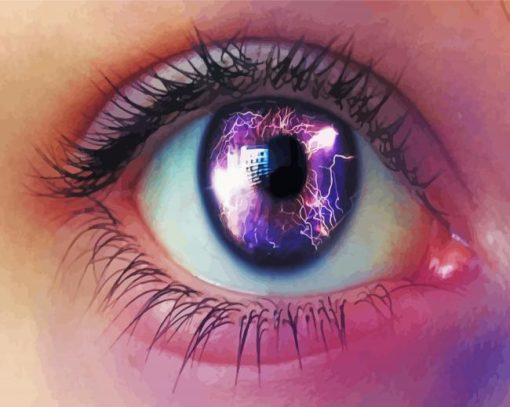 Lightning Violet Eyes Diamond Painting