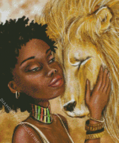 Lion And Girl Diamond Painting