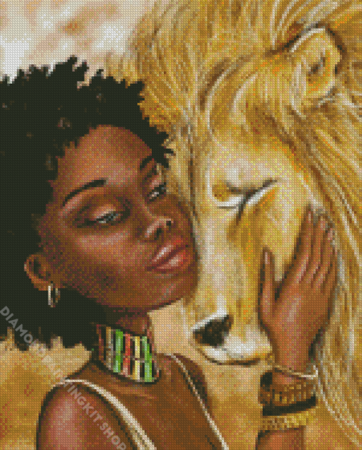 Lion And Girl Diamond Painting