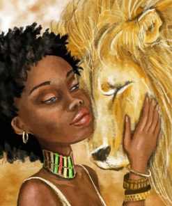 Lion And Girl Diamond Painting