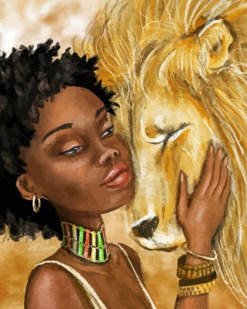 Lion And Girl Diamond Painting