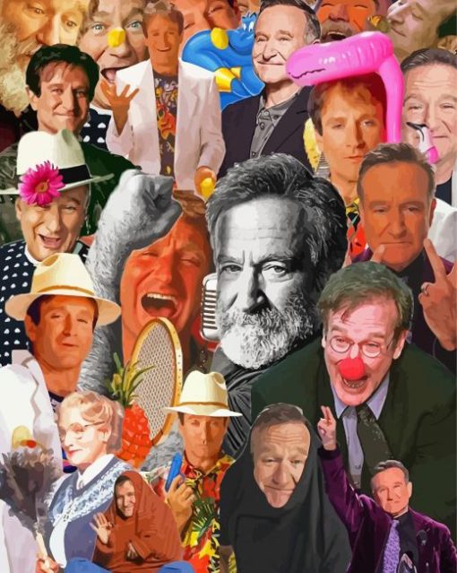 Many Faces Of Robin Williams Actor Diamond Painting