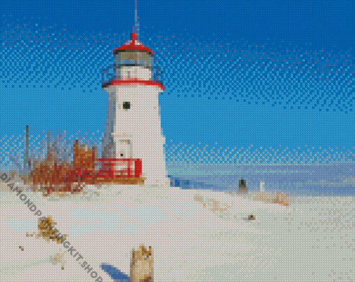 Michigan Mackinac Island Lighthouse Diamond Painting