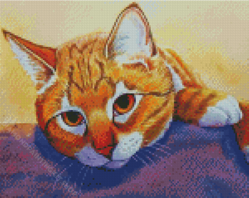 Orange Tabby Cat Art Diamond Painting