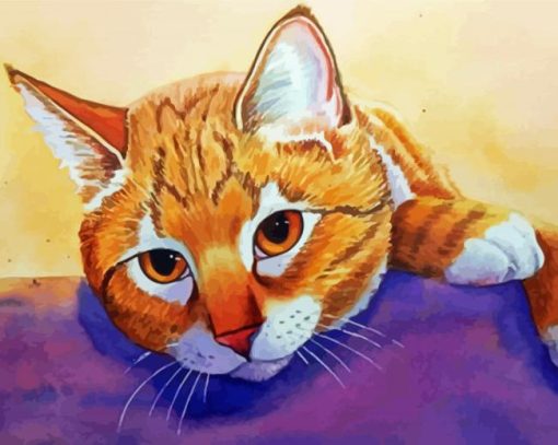 Orange Tabby Cat Art Diamond Painting