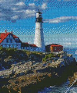 Portland Headlight Landscape Diamond Painting