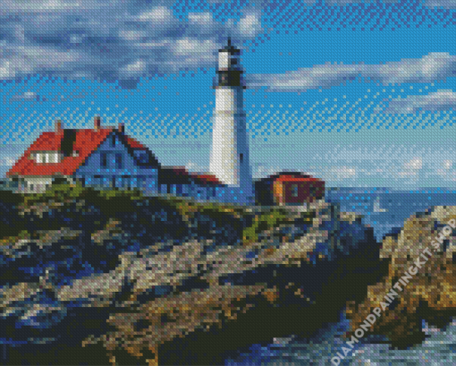 Portland Headlight Landscape Diamond Painting