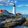 Portland Headlight Landscape Diamond Painting