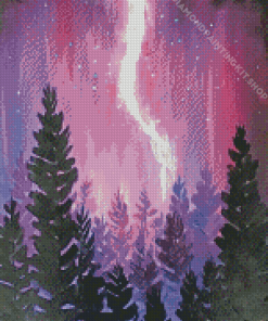 Purple Aurora Art Diamond Painting