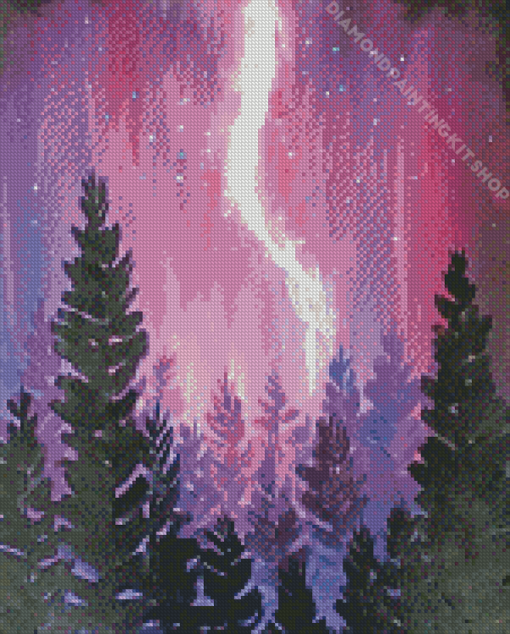 Purple Aurora Art Diamond Painting