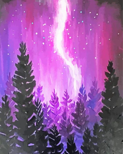 Purple Aurora Art Diamond Painting