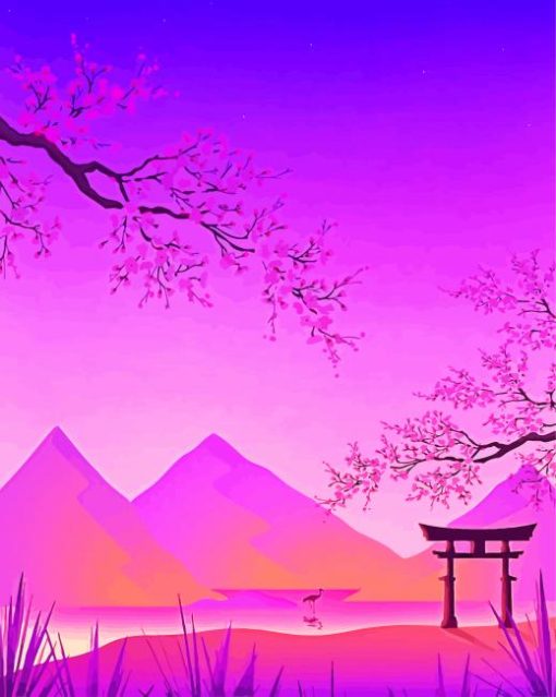 Purple Mountain Diamond Painting