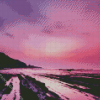 Purple Night Beach Diamond Painting