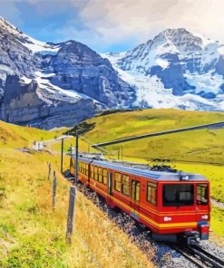 Railway Train In Alps Diamond Painting