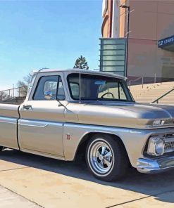 Silver 64 Chevy Stepside Truck Diamond Painting