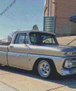 Silver 64 Chevy Stepside Truck Diamond Painting