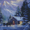 Snow Cabin Artwork Diamond Painting