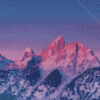 Snowy Pink Mountains Diamond Painting