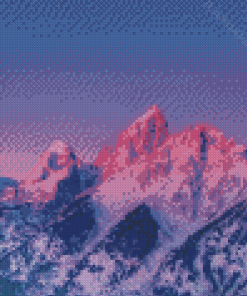 Snowy Pink Mountains Diamond Painting