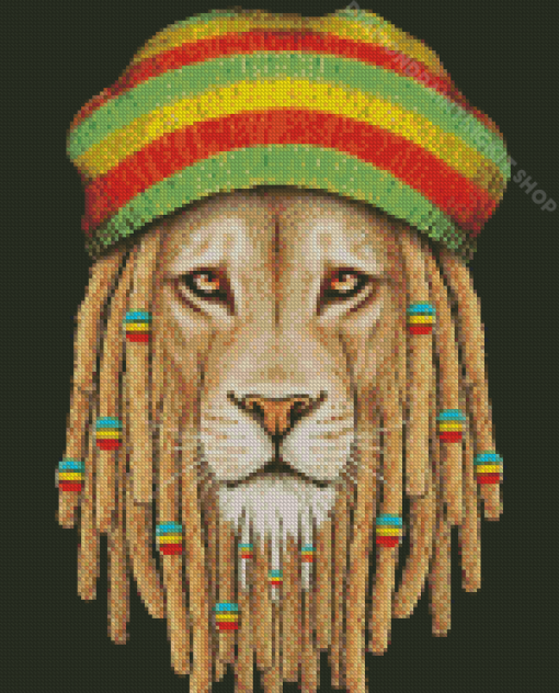 The Lion With Dreadlocks Diamond Painting